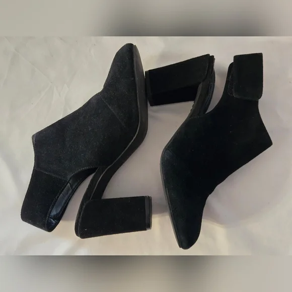 Adam Tucker Jenna Leather Suede Slingback Block Heels Size 7.5M - Picture 4 of 8